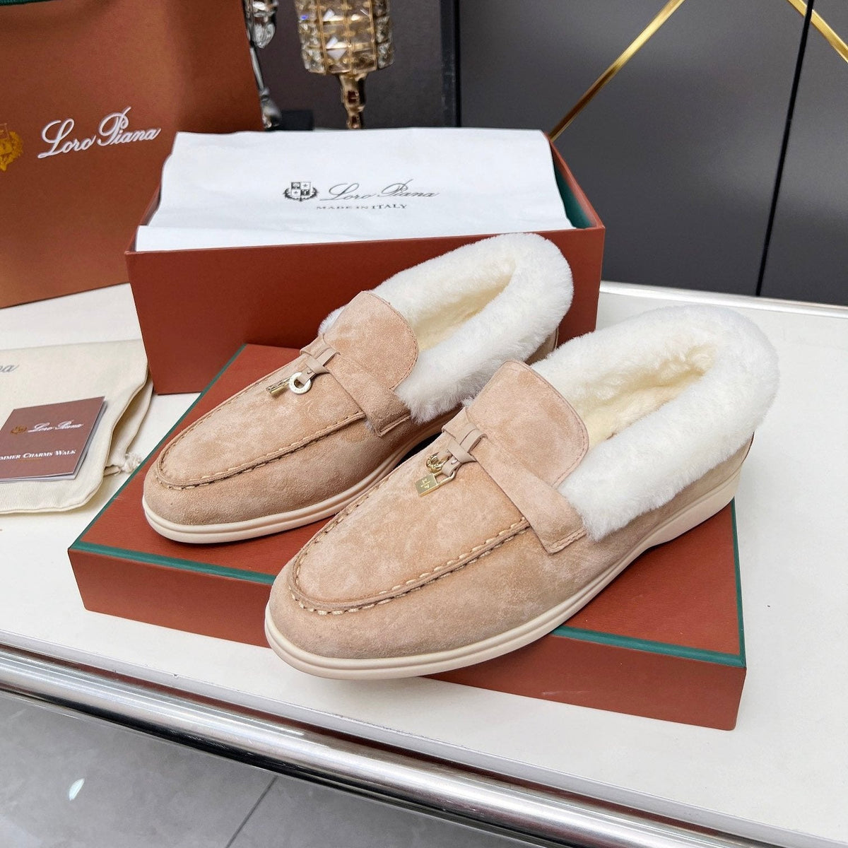 LP SUEDE SUMMER WALK LOAFERS BEIGE