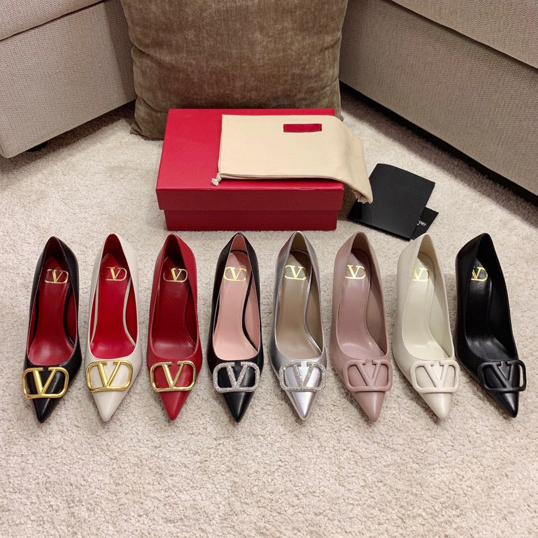 VLOGO SIGNATURE PALE PINK CALFSKIN HIGH SLINGBACK PUMP 4 CM main image 1