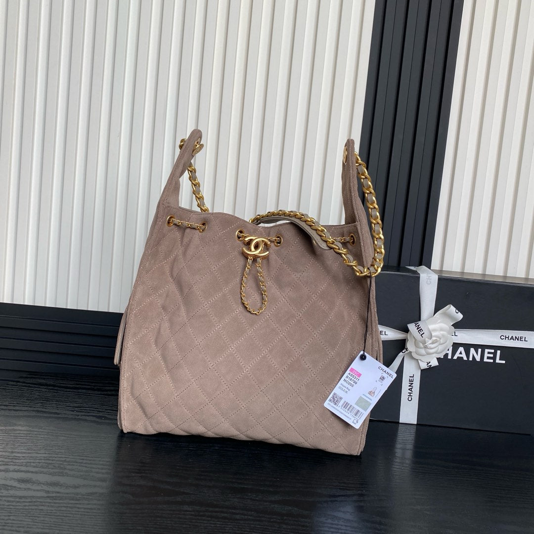 CC 25C Hobo Bags 20cm Light Pink Grained Calfskin