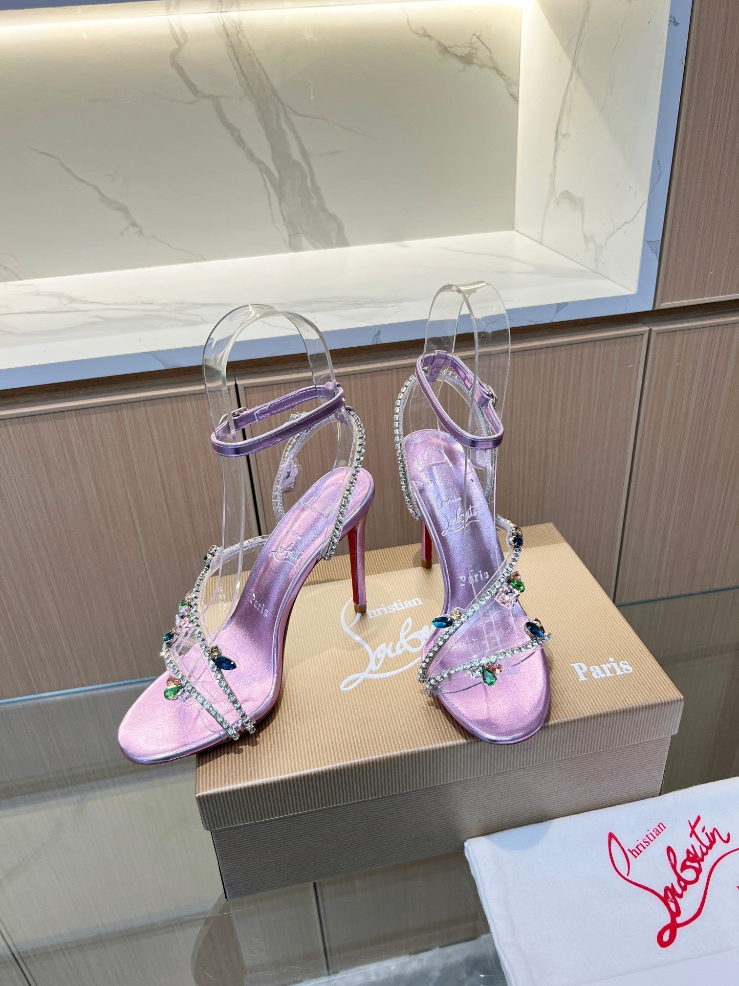 CL Joli Queen Crystal Embellished Sandal Imported PVC and Creo Rhinestones 251029