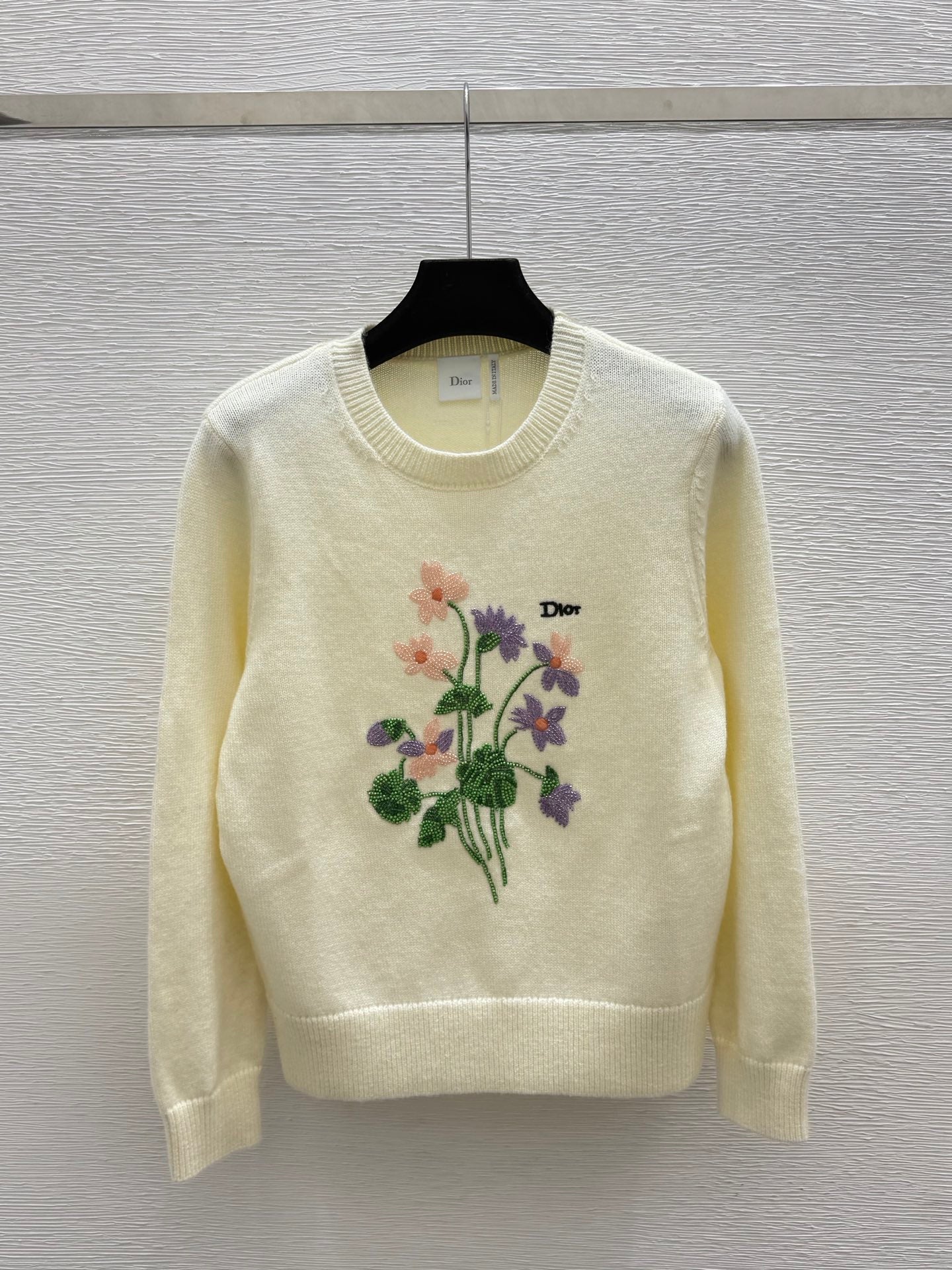 CD 26FW Floral Embroidered Crewneck Knit Sweater Wool 313328