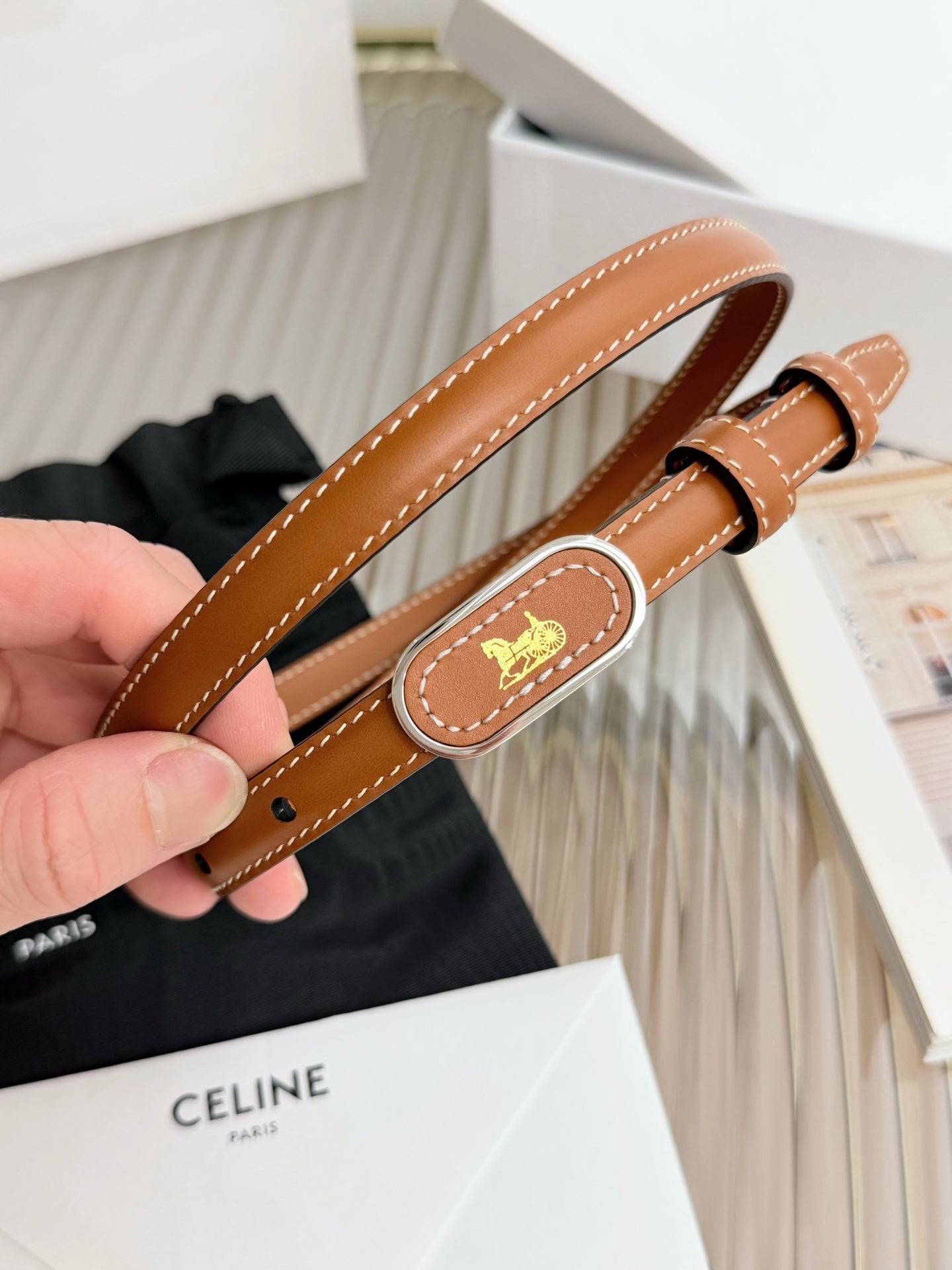 CE 26S Sulky Belt 13mm Oval Horse Carriage Buckle Taurillon Leather 218709