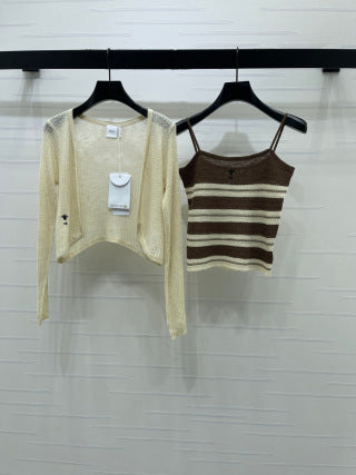 CD 26 Knitted Camisole Cardigan Two-Piece Set in Tencel