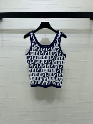 Fendi Jacquard Knit Vest Rayon Polyester 392694