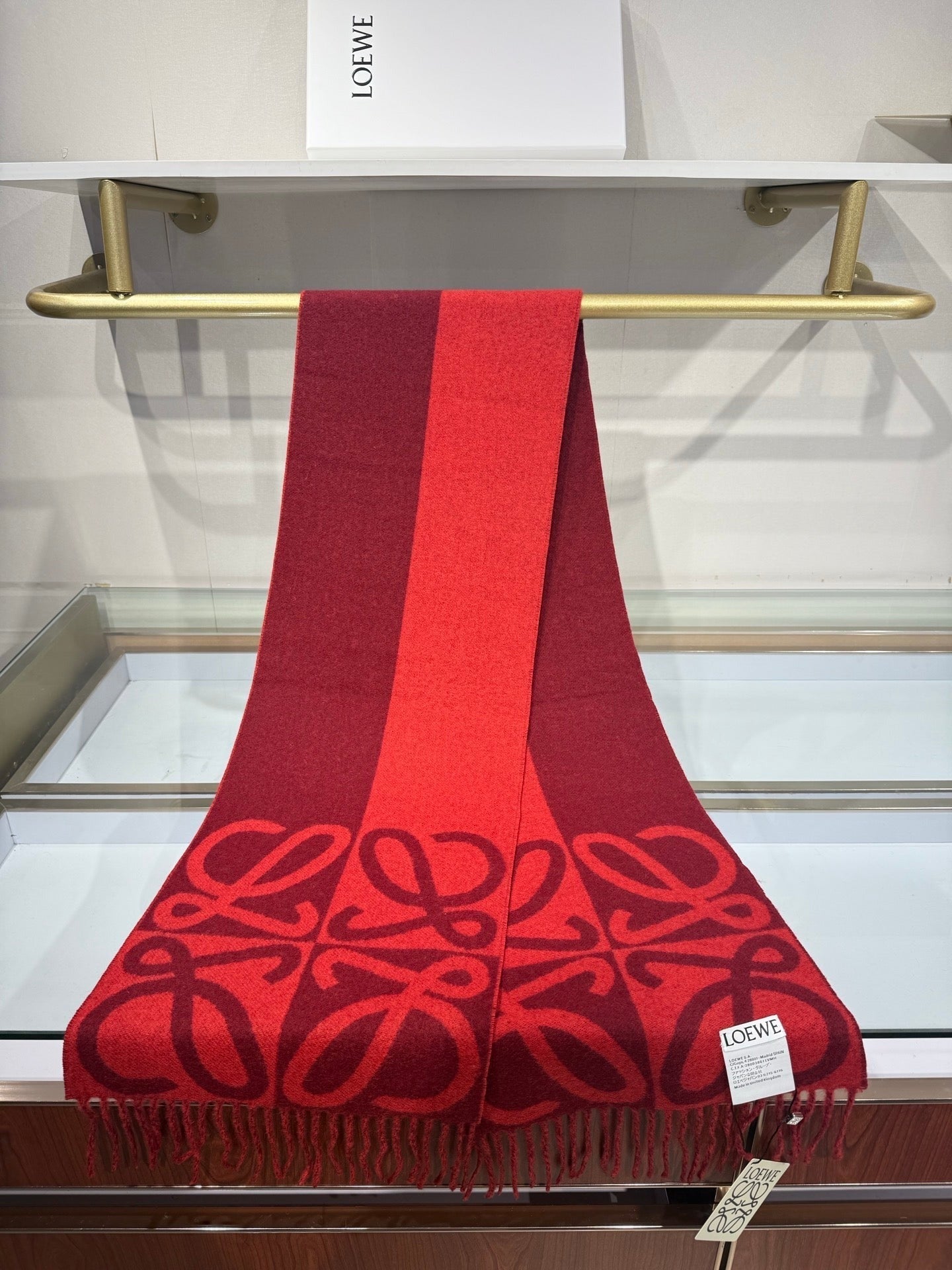 Loewe 2026 Anagram Jacquard Scarf 180cm Wool And Cashmere 217384