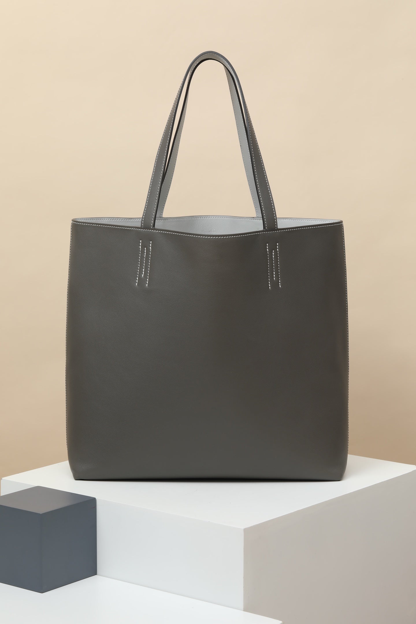High-end Hermes 2026 Double Sens Tote Bag 35cm Clemence Leather