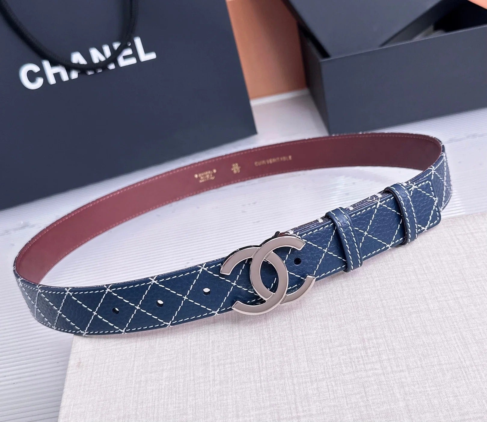 Chanel 2026 Matelassé Belt 30mm Cowhide 215561