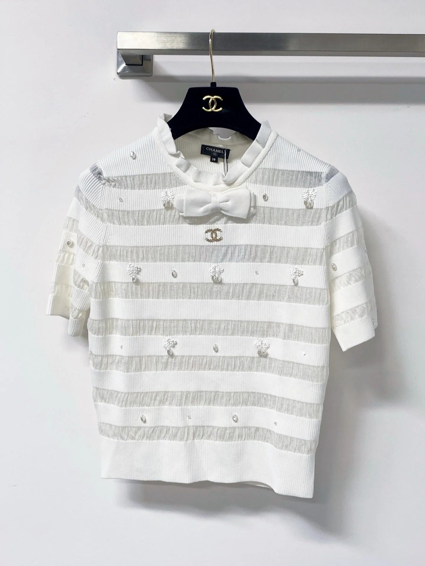 Chanel 2026 Bow Short-Sleeve Shirt Wool 690562