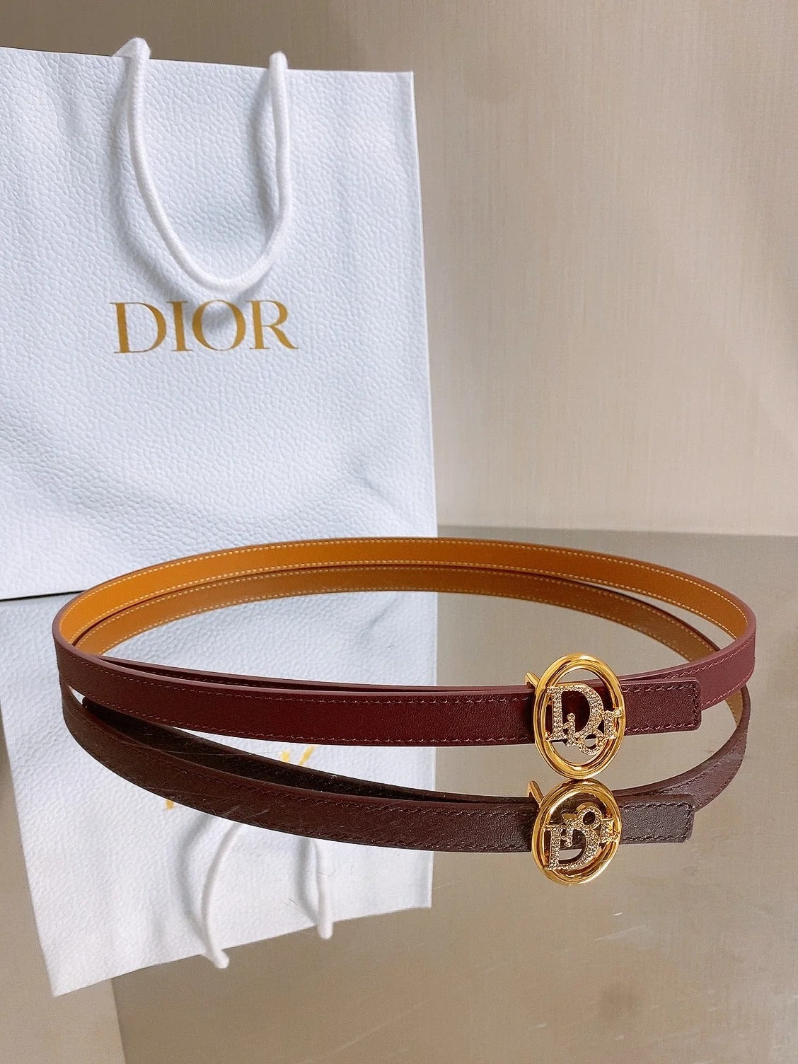 Dior 2026 30 Montaigne Reversible Belt 15mm Calfskin