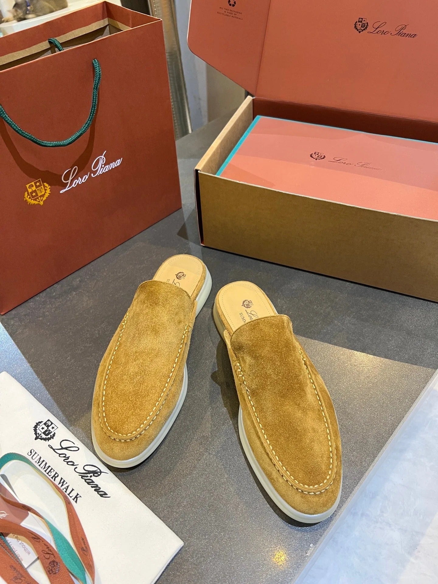 Loro Piana 2026 Summer Walk Mule Suede 921954