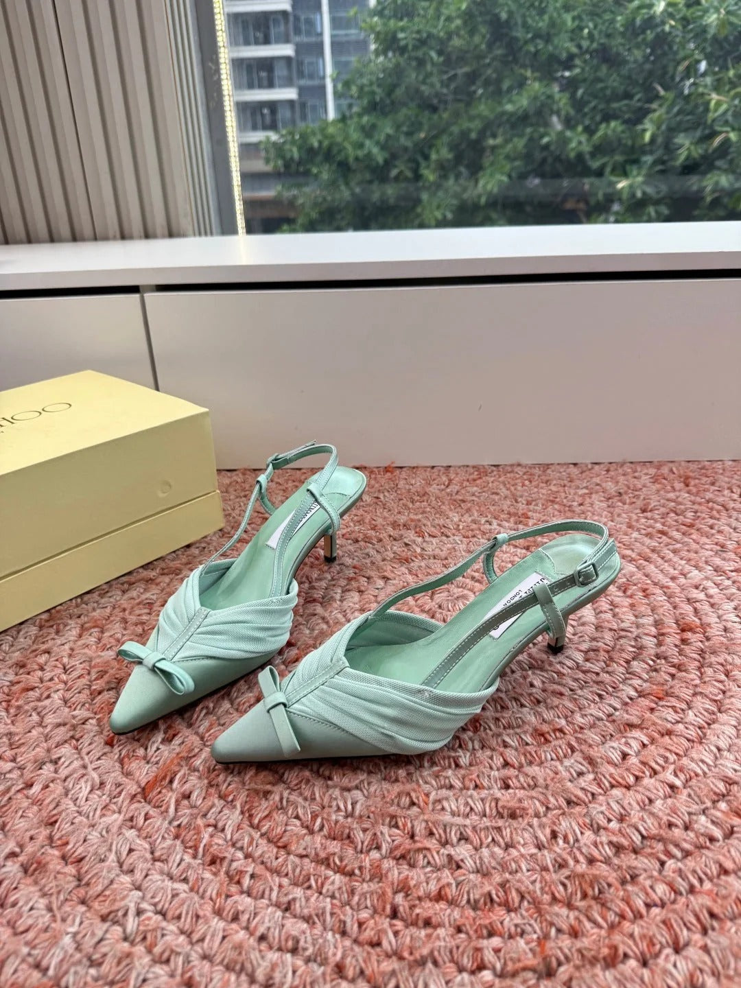 Jimmy Choo 2026 Afia Slingback 60mm Satin Mesh 916775