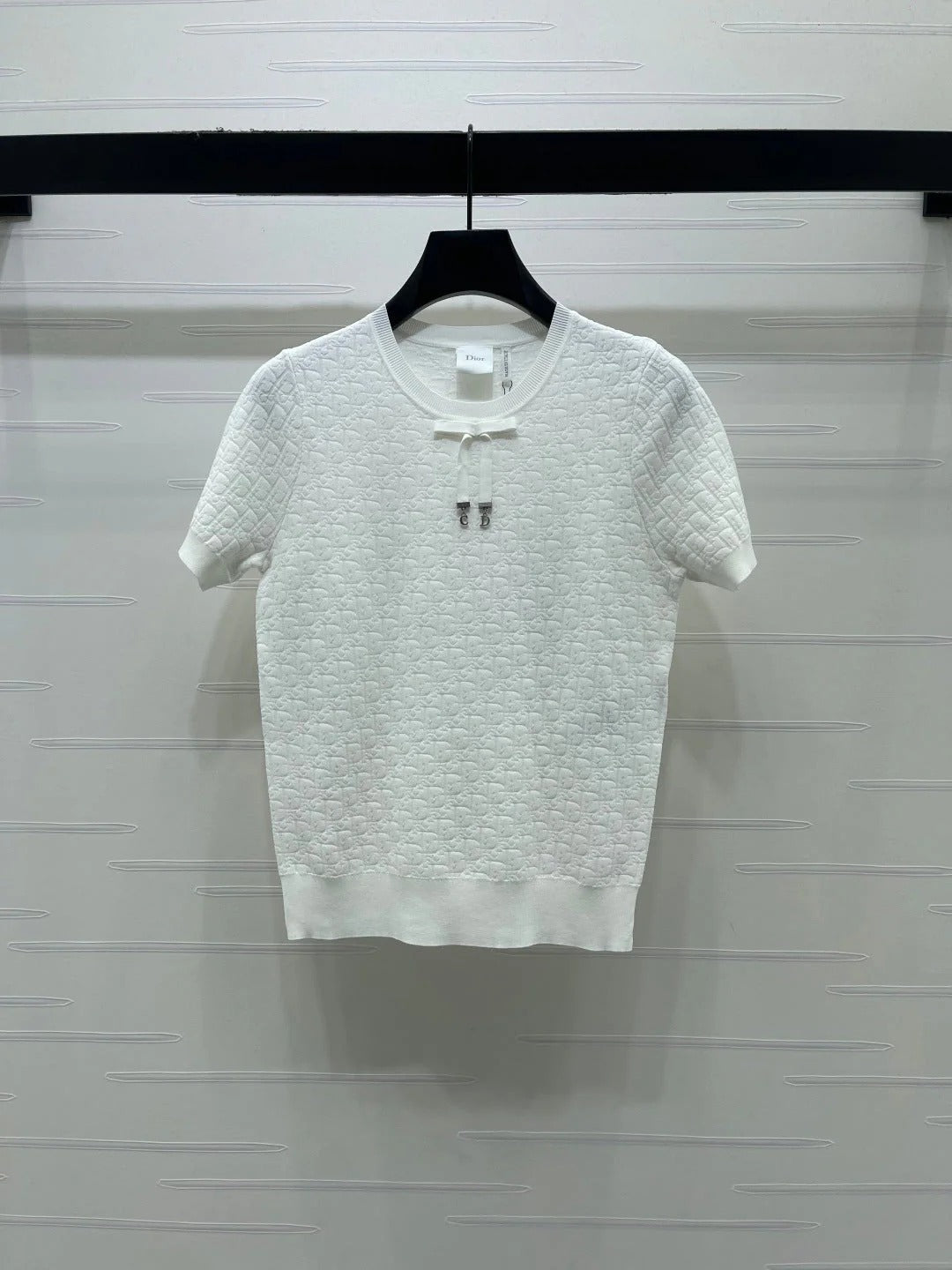 Dior 2026 Jacquard Pattern Knit Short-Sleeve T-Shirt Wool 160258