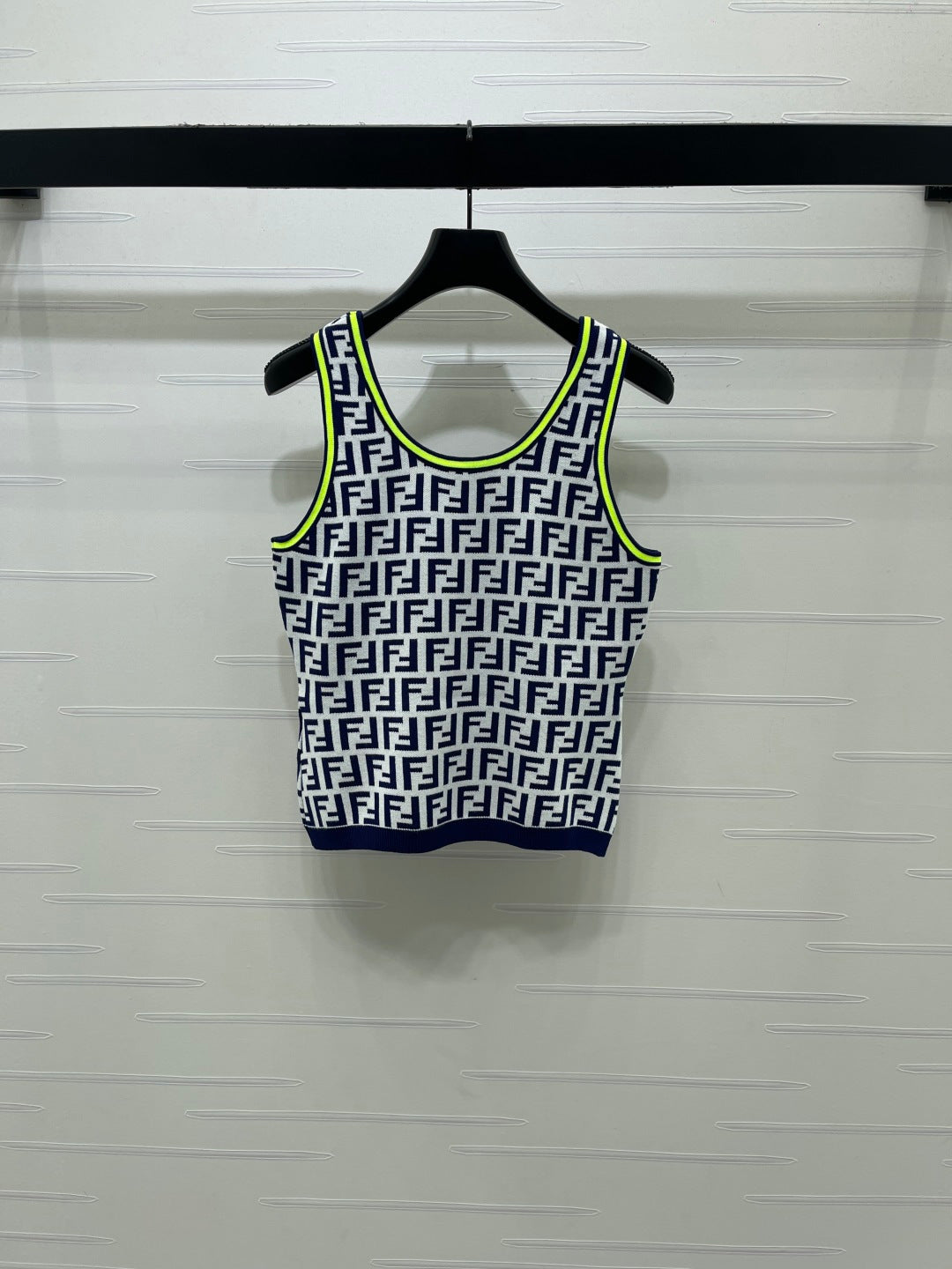 Fendi Jacquard Knit Vest Rayon Polyester 392694