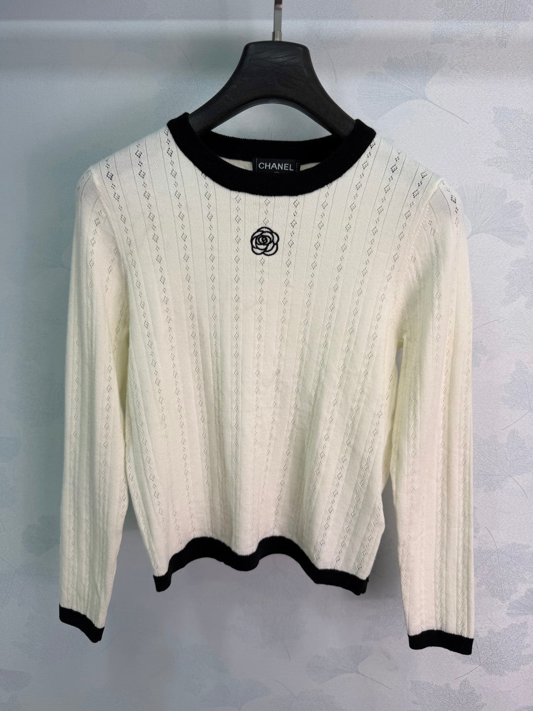 Chanel 26S Camellia Openwork Knit Top 449450