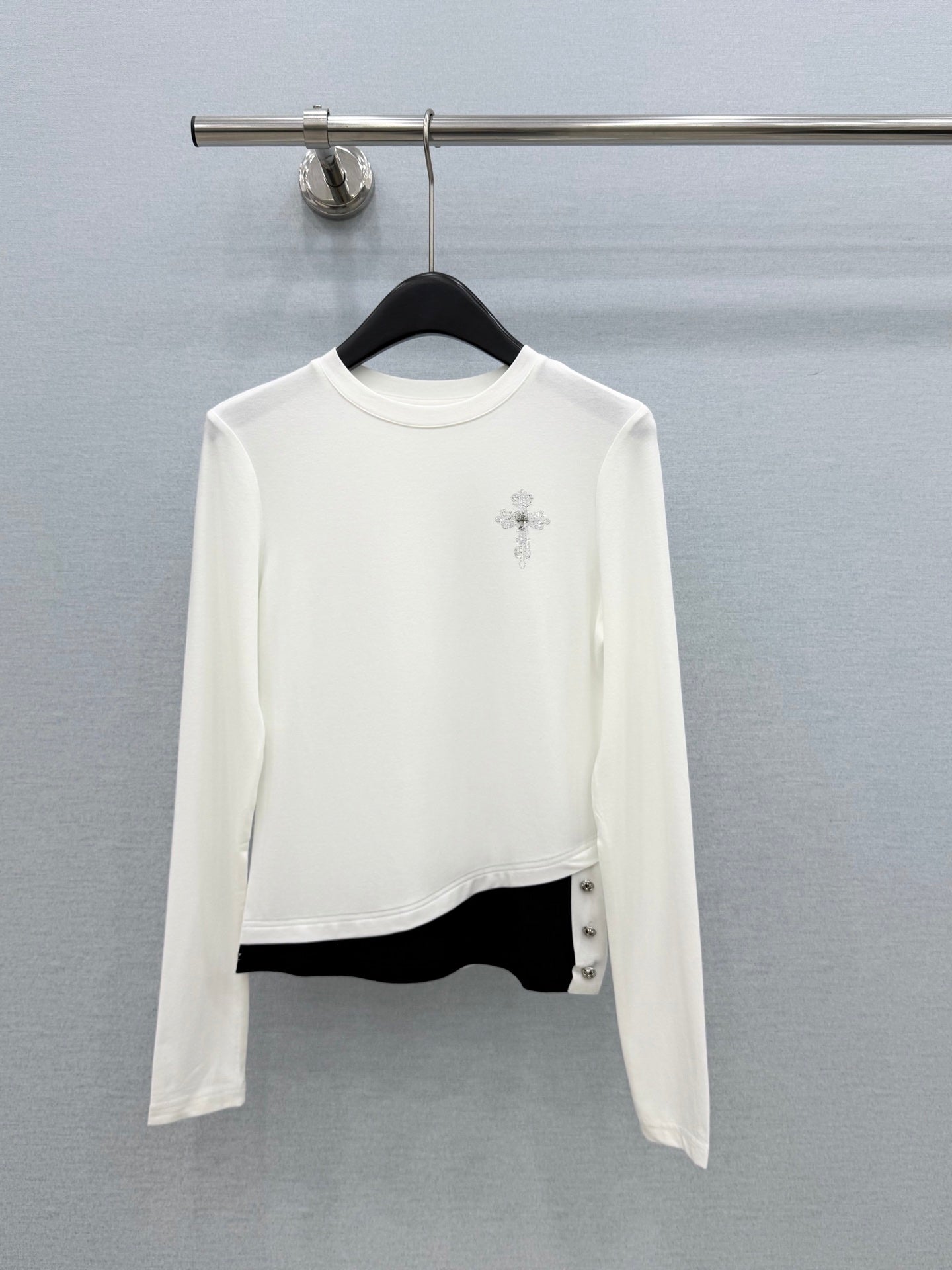 Chrome Hearts 26s Cross Graphic Layered Long-Sleeve T-Shirt 447689