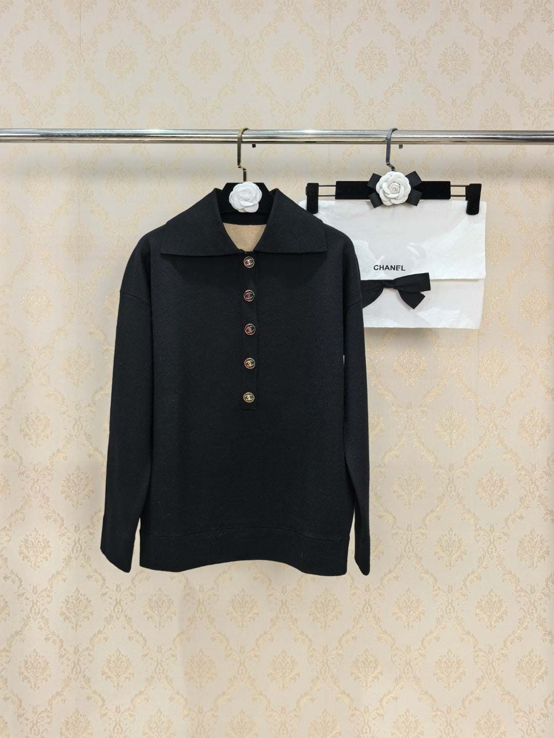 Chanel 26s Polo Red Black Knit 448118