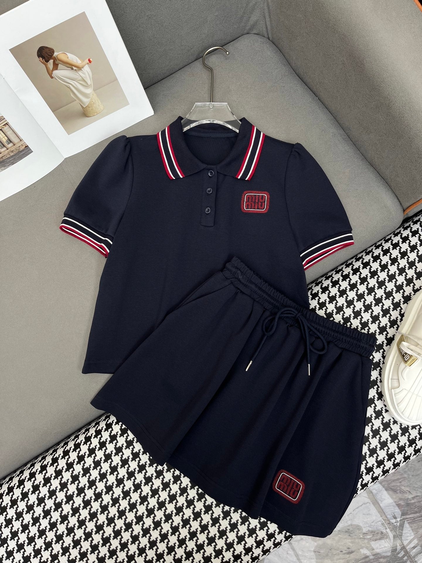 Miu 25C Polo Shirt Mix Short Skirt 228562