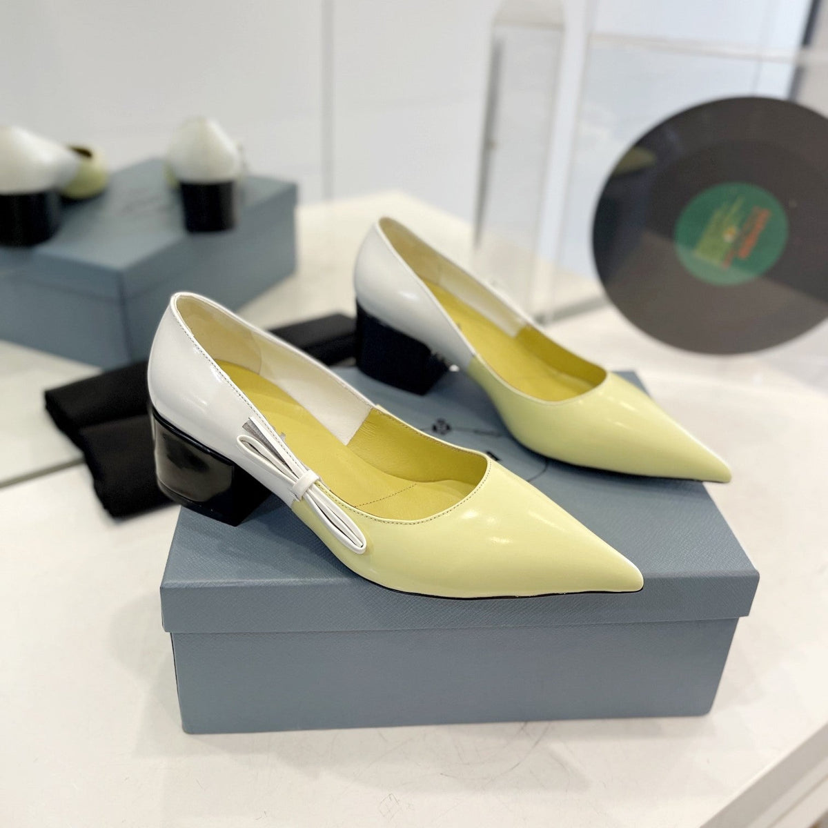 Pra Pump 45 Square Sole Vanilla White Patent Leather – Amejews