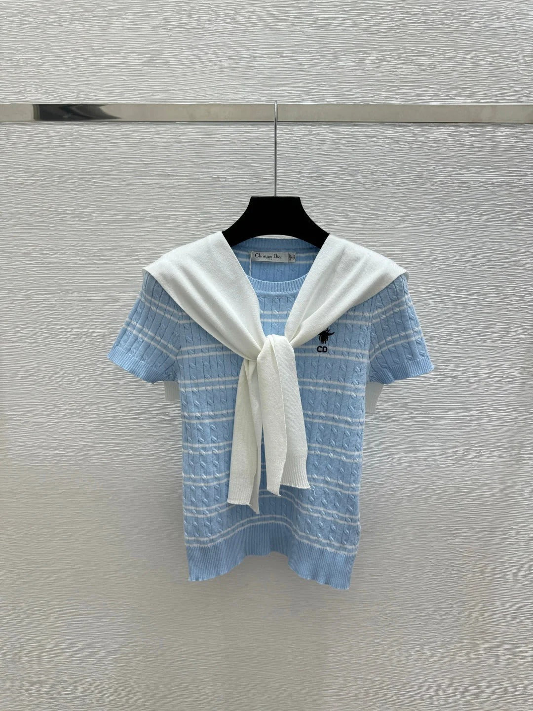 Dior 2026 Short-Sleeve Shirt with Scarf Wool 525428