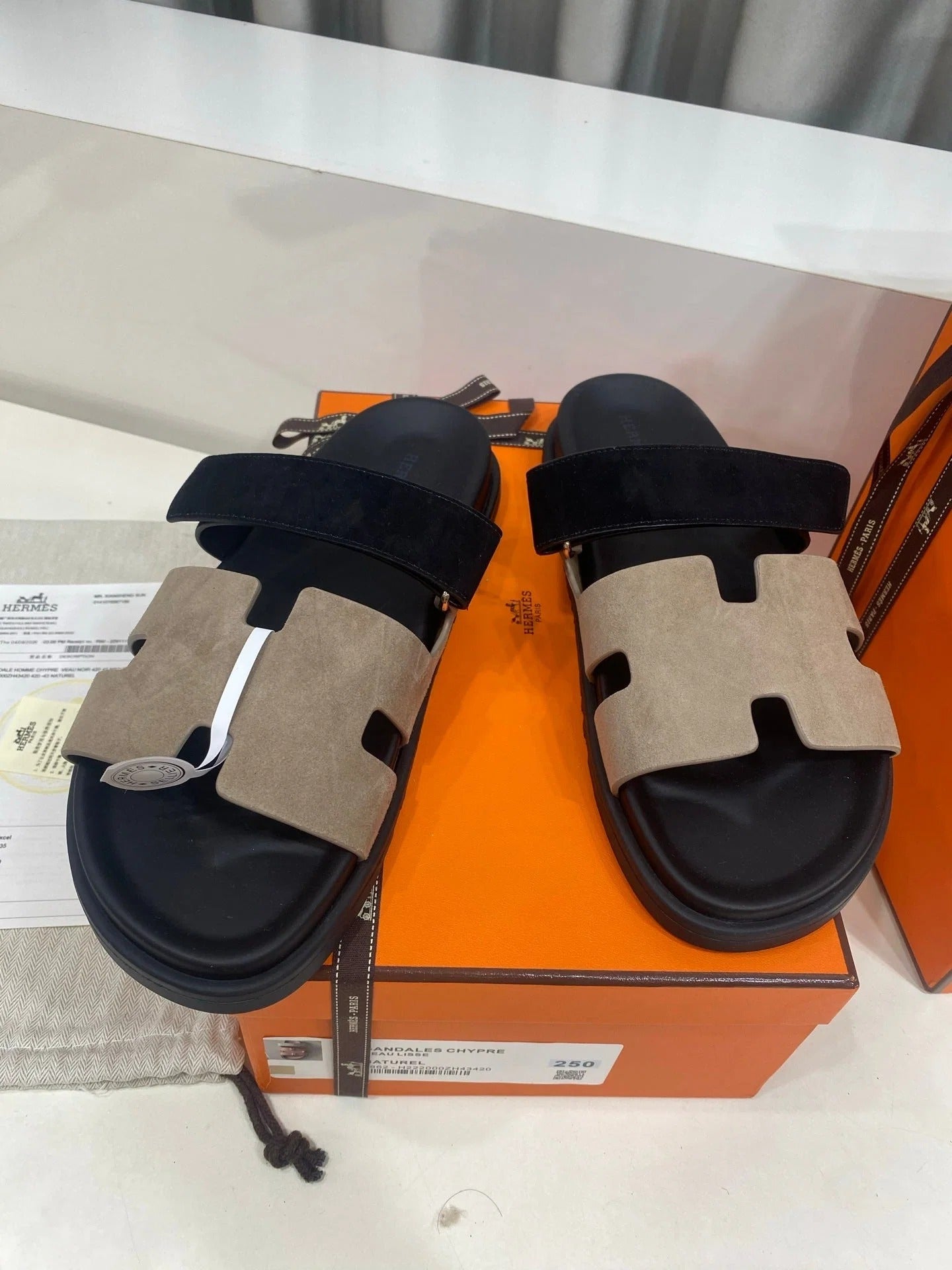 Hermes 2026 Chypre Sandal Lizard-patterned Leather 982179