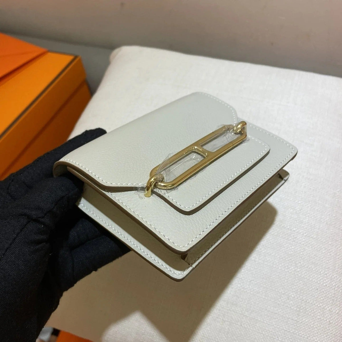 HM RoulisSlim Wallet 12.7 White Calfskin Ghw – Amejews