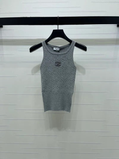 Chanel 2026 Cable Knit Crew Neck Camisole Wool Cashmere 355308